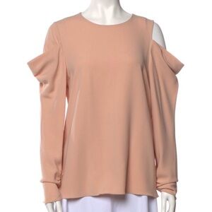 Tibi Peach Cold Shoulder Top